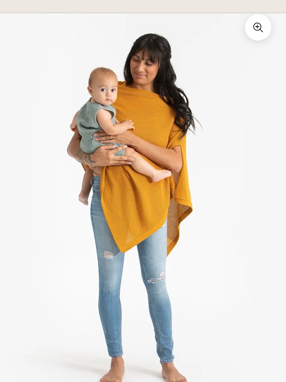 We Are Amma Lightweight Mustard Yellow Knit Nursing Cover/ Top | USA made